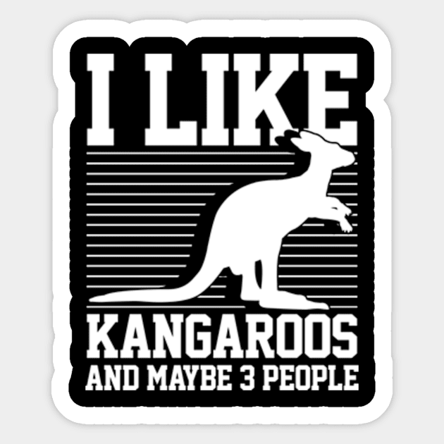 Kangaroo Australian Introvert Sticker by KAWAIITEE